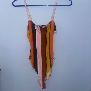 Forever 21 Striped Multi-Color Bodysuit